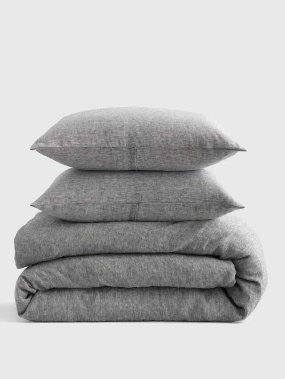 NEW QUINCE European Linen Chambray Duvet SET Cover Charcoal Full/Queen NEW